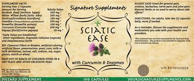 Sciatic Ease label