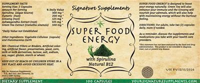 Super Food Energy label