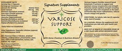 Varicose Support label
