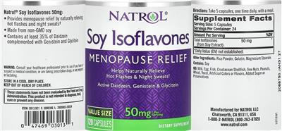 Soy Isoflavones 50 mg label