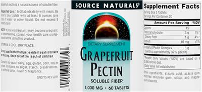 Grapefruit Pectin 1000 mg label