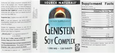 Genistein Soy Complex 1,000 mg label