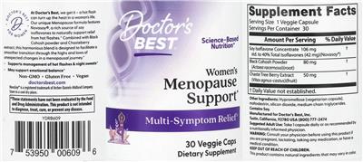 Women's Menopause Support label