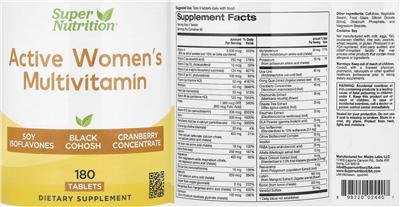 Active Women's Multivitamin label