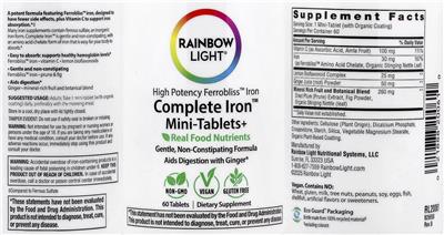 Complete Iron Mini-Tablets+ label