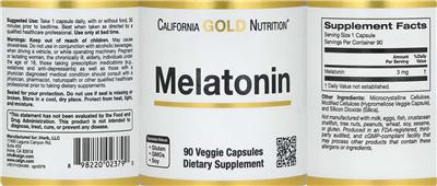 Melatonin label