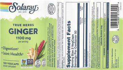 Ginger 1100 mg label