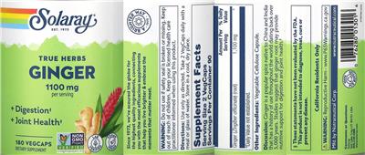 Ginger 1100 mg label