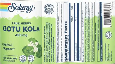 Gotu Kola 450 mg label