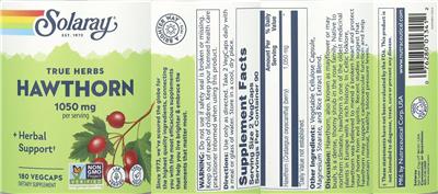 Hawthorn 1050 mg label
