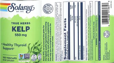 Kelp 550 mg label