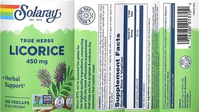 Licorice 450 mg label