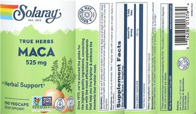 Maca 525 mg label