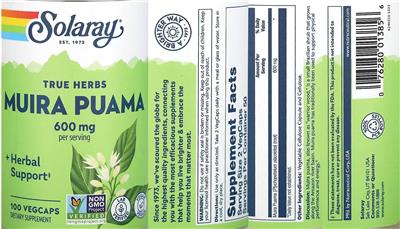Muira Puama 600 mg label