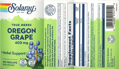 Oregon Grape 400 mg label