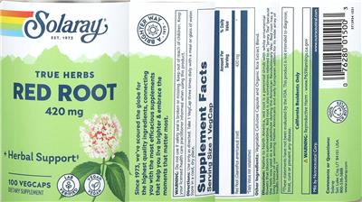 Red Root 420 mg label