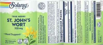 St. John's Wort 325 mg label