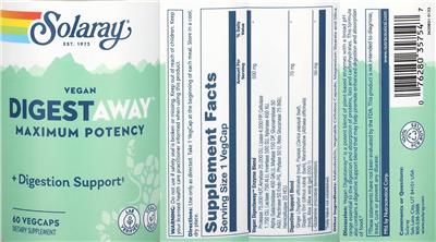 Vegan DigestAway Maximum Potency label