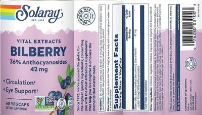 Bilberry 42 mg label