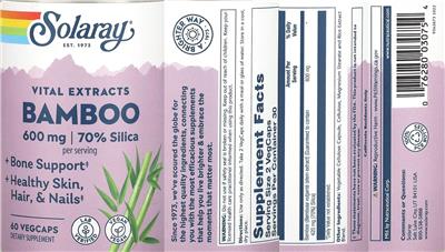 Bamboo 600 mg label