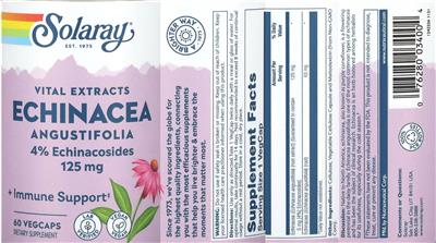 Echinacea Angustifolia 125 mg label
