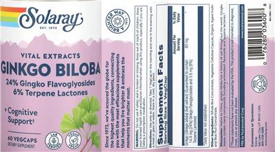 Ginkgo biloba label