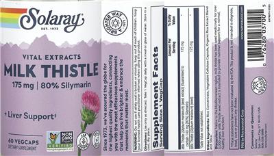 Milk Thistle 175 mg label