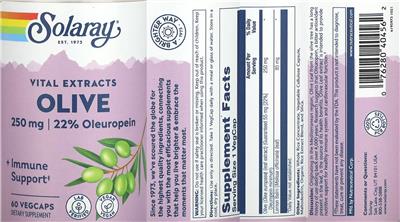 Olive 250 mg 22% Oleuropein label
