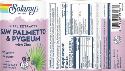 Saw Palmetto & Pygeum with Zinc label