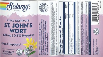 St. John's Wort 300 mg label