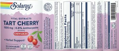 Tart Cherry 1500 mg Natural Cherry Flavor label