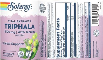Triphala 1500 mg label