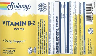 Vitamin B-2 100 mg label