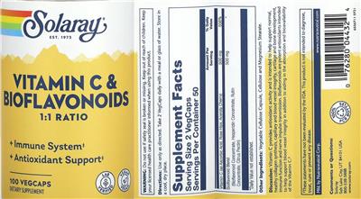 Vitamin C & Bioflavonoids 1:1 Ratio label