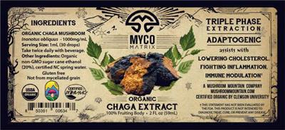 Organic Chaga Extract label