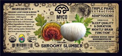 Organic Shroomy Slumber label
