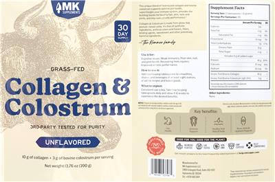 Grass-Fed Collagen & Colostrum Unflavored label