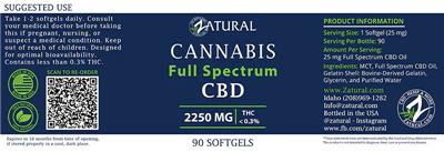 Cannabis Full Spectrum CBD 2250 mg label