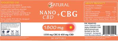 Nano CBD + CBG 1800 mg label