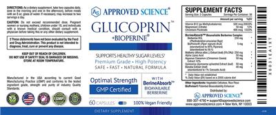 Glucoprin +BioPerine label