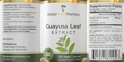 Guayusa Leaf Extract label