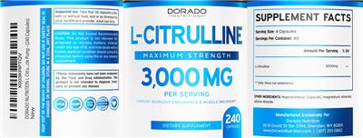 L-Citrulline 3,000 mg label