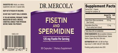 Fisetin 125 mg and Spermidine label