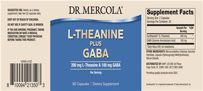 L-Theanine 200 mg Plus Gaba 100 mg label