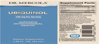 Ubiquinol 100 mg label