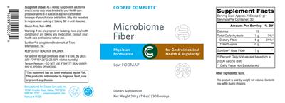 Microbiome Fiber label