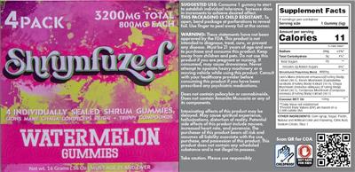 Shrumfuzed Watermelon Gummies label