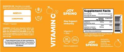 Vitamin C + Zinc label