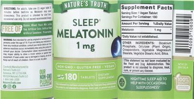 Melatonin 1 mg label