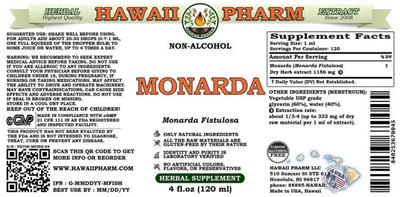 Monarda Non-Alcohol label